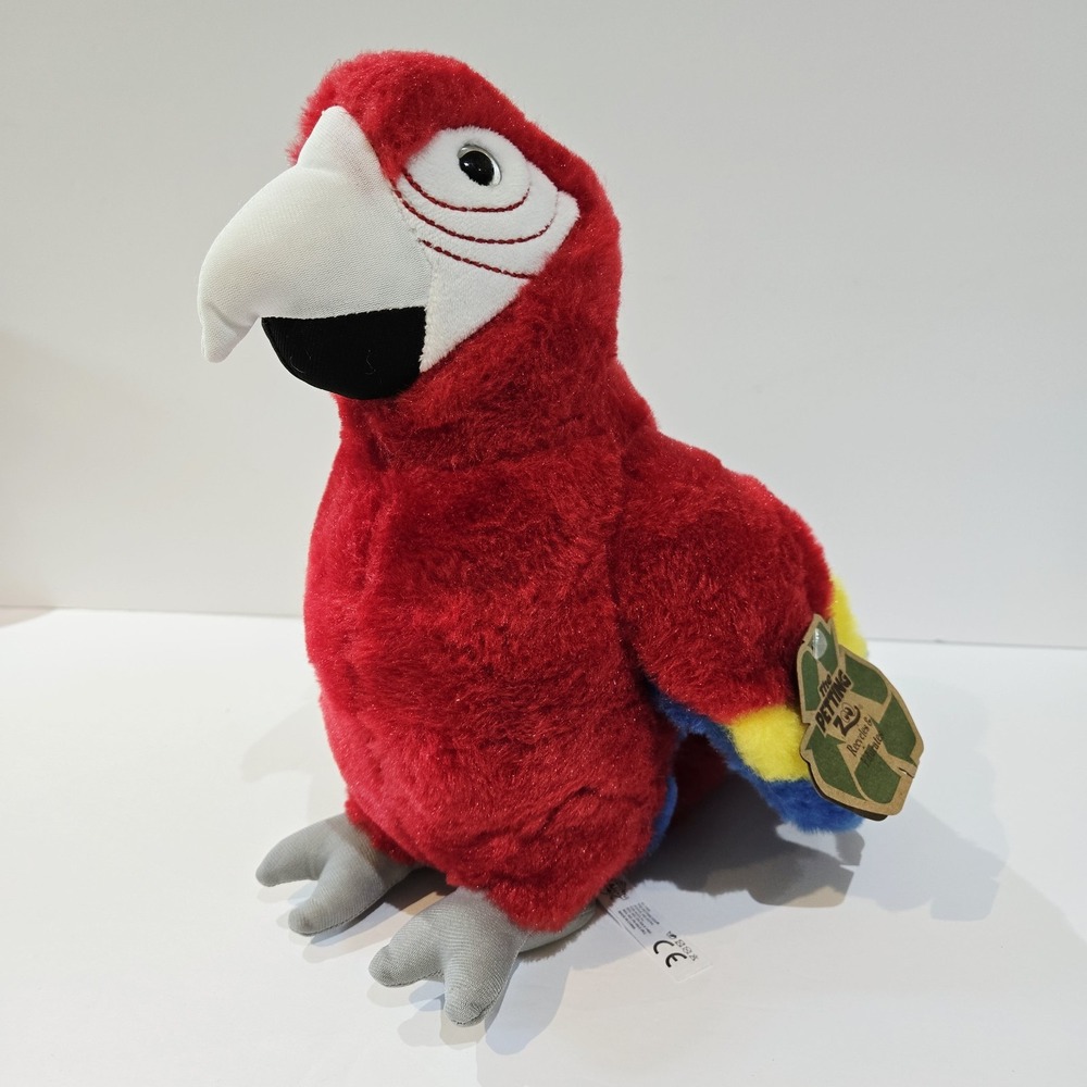 The Petting Zoo 17" Red Macaw Parrot Plush Stuffed Blue Yellow Tropics Bird New!